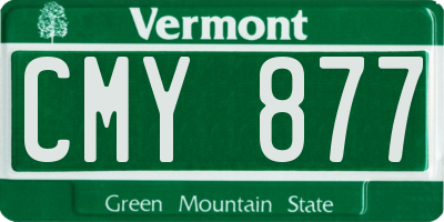 VT license plate CMY877