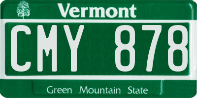 VT license plate CMY878