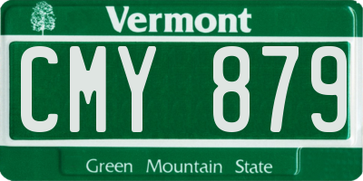 VT license plate CMY879