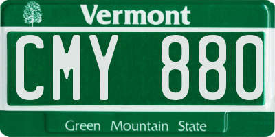 VT license plate CMY880