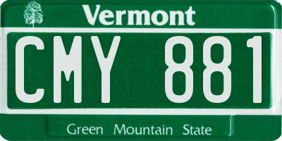 VT license plate CMY881