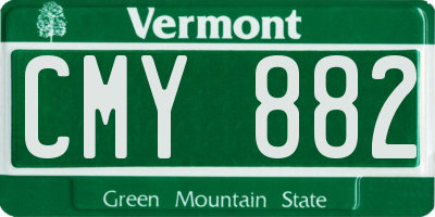 VT license plate CMY882