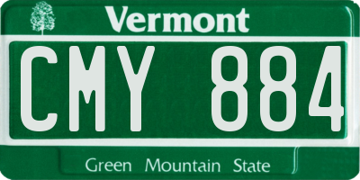 VT license plate CMY884