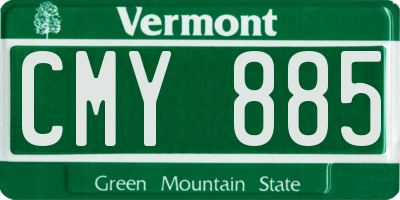 VT license plate CMY885