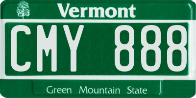 VT license plate CMY888