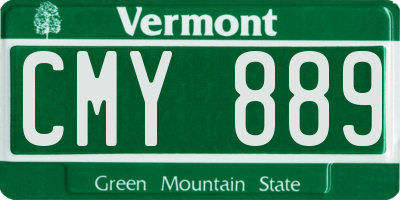 VT license plate CMY889