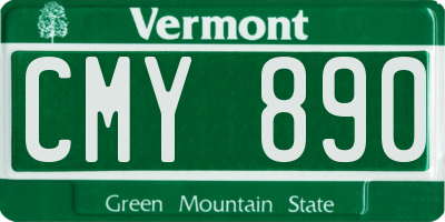 VT license plate CMY890