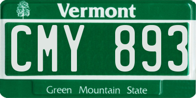 VT license plate CMY893