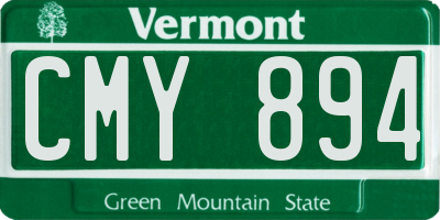 VT license plate CMY894