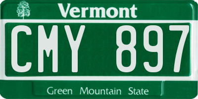 VT license plate CMY897