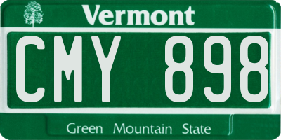 VT license plate CMY898