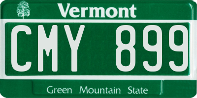 VT license plate CMY899