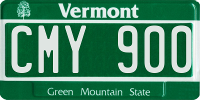 VT license plate CMY900