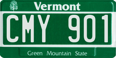 VT license plate CMY901