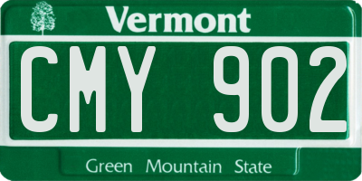 VT license plate CMY902