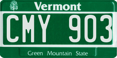 VT license plate CMY903