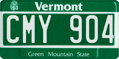 VT license plate CMY904