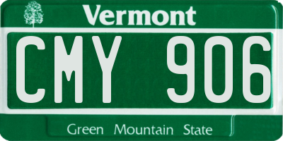 VT license plate CMY906