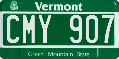 VT license plate CMY907