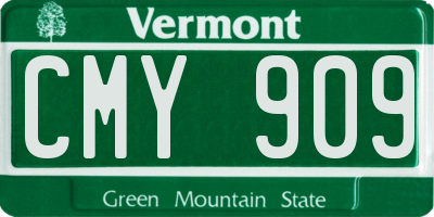 VT license plate CMY909