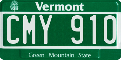 VT license plate CMY910