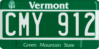 VT license plate CMY912