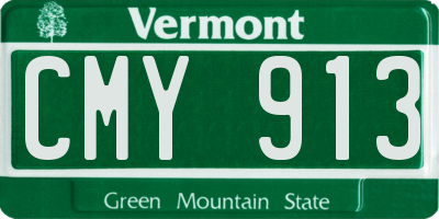 VT license plate CMY913