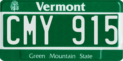 VT license plate CMY915