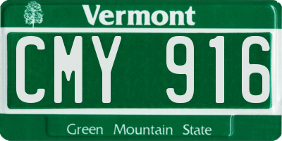 VT license plate CMY916