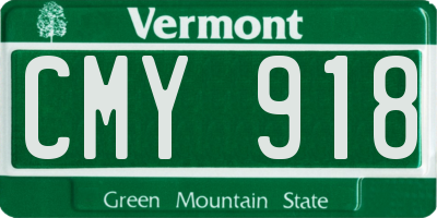VT license plate CMY918