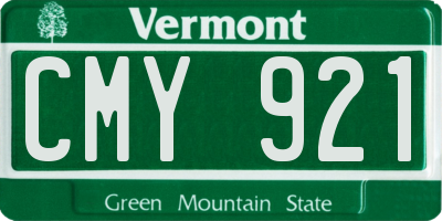 VT license plate CMY921