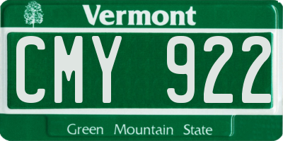 VT license plate CMY922