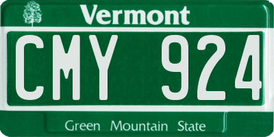 VT license plate CMY924
