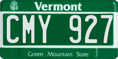 VT license plate CMY927