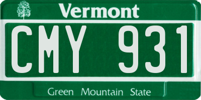VT license plate CMY931