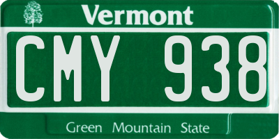 VT license plate CMY938