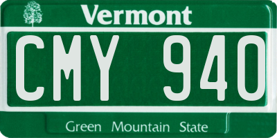 VT license plate CMY940
