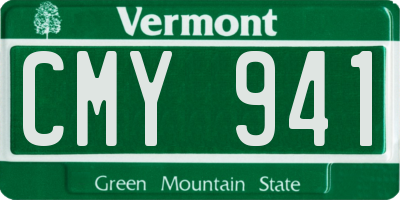 VT license plate CMY941