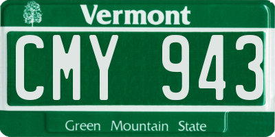 VT license plate CMY943