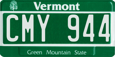 VT license plate CMY944