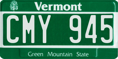 VT license plate CMY945