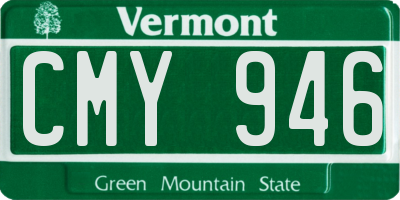 VT license plate CMY946