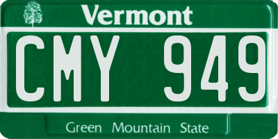VT license plate CMY949