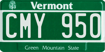 VT license plate CMY950