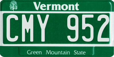 VT license plate CMY952