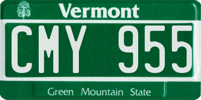 VT license plate CMY955