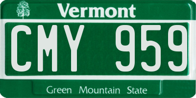 VT license plate CMY959