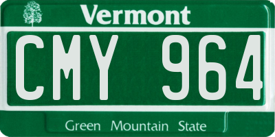 VT license plate CMY964