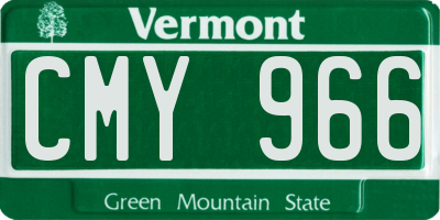 VT license plate CMY966