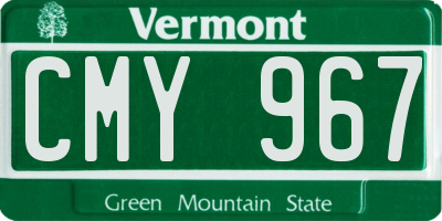 VT license plate CMY967